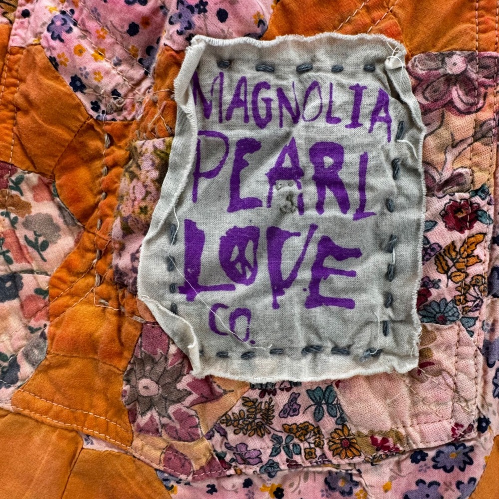 Magnolia Pearl Love Co Quilt Nature Pant Size OS Patchwork Pink Orange Boho - Picture 4 of 16